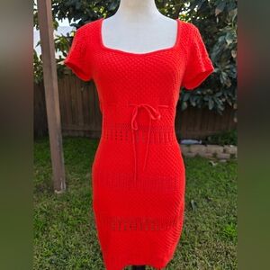 Asos Boho Red Knit Dress Size Small